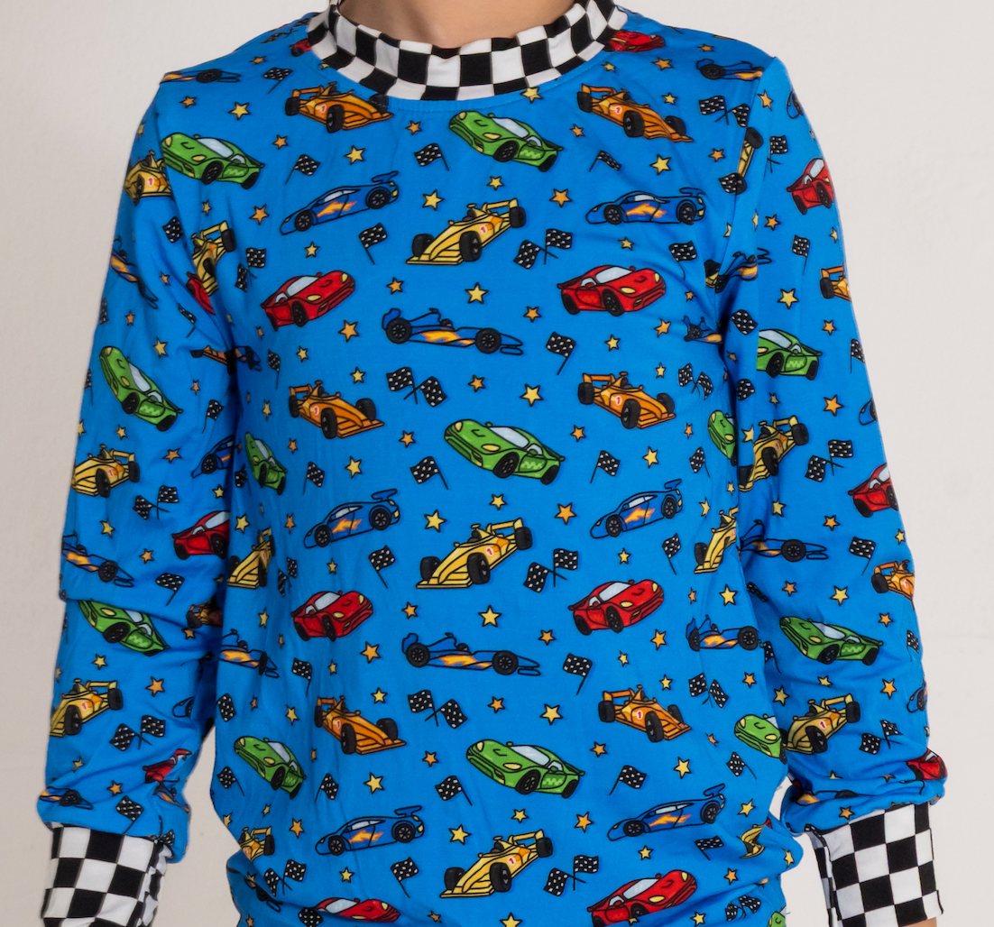Racing Cars Two-Piece Pajama Set